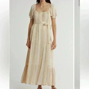 Lovestitch stripe puff sleeve maxi dress NWT size medium